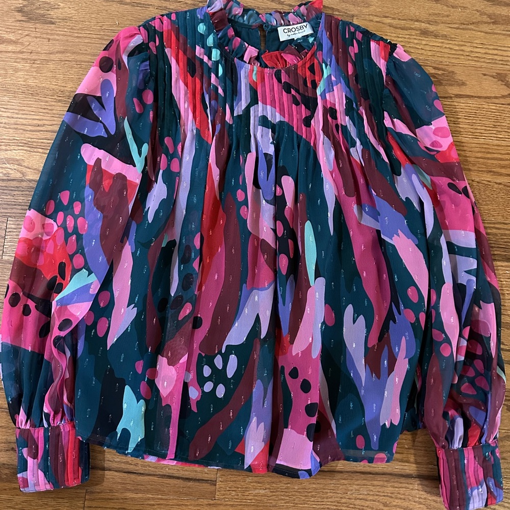 CROSBY by Mollie Burch Multicolor Abstract Blouse
